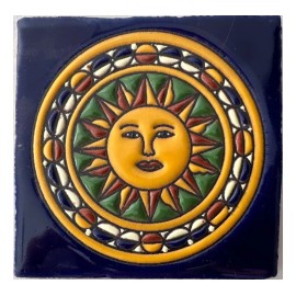Escanver Mosaico Talavera Relieve Muestra Pieza Premium Pintado Mano
