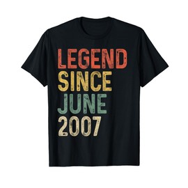 Legend 2007 18th Birthday Gifts for Men Women 18 Year Old T-Shirt