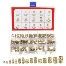 sourcing map Knurl Thread Insert Nuts - M2/M3/M4/M5/M6 5 Values Metric Brass Female Thread Knurled Nuts Threaded Insert Embedment Nuts Hydraulic Welded for 3D Printing, Pack of 300