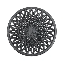 Antrader Cast Iron Trivet,Sunflower Style Racks Stands with Pegs, Rustproof Hot Pot Holder Hot Pads for Table & Countertop