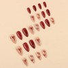 LRKNNO Red Press on Nails Almond Medium Fake Nails with