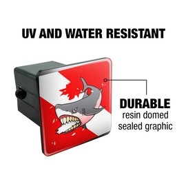 GRAPHICS & MORE Angry Shark Scuba Diving Flag Diver Tow Trailer Hitch Cover Plug Insert 2"