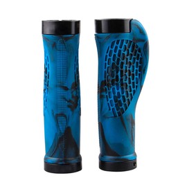 VOANZO Bicycle Handlebar Grips, 2 Sided Locking, Non-Slip TPR Rubber Grip, Bicycle Grips Suitable for BMX, Mountain, Downhill, Urban Bikes - Blue
