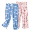ENJOYNIGHT Women's Capri Pajama Pants Cotton Lounge Bottoms Print Sleep
