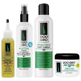 DOO GRO Mega Long Strengthening Hair Set – Detangling Spray, Vitalizer, Lotion & Oil – Hair Growth, Repair & Nourishment for Thicker, Healthier Hair