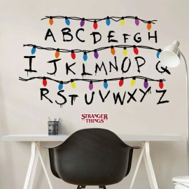 Decoración Cuarto Serie Stranger Things Vinil De Pared 80x50 Multicolor