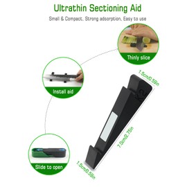 Ultrathin Sectioning Aid, Vegetable Sheet Cutter Slicer, Creative Kitchen Cutting Aid Gadgets Tool, Food Slicer Assistant Tool for Slicing Cucumber Carrot (2mm Black)