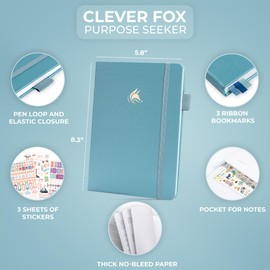 Clever Fox Purpose Seeker Journal – Guided Manifestation & Life Reflection Planner for Daily Self-Exploration, Goal-Setting & Gratitude (Aquamarine)