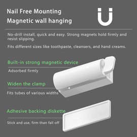 Magnetic Toothpaste Squeezer, Tube Squeezer Bathroom and Kitchen Gadgets for Various Tube-Based Cosmetics and Sauces, Home and Apartment Essentials by So Nice (1)