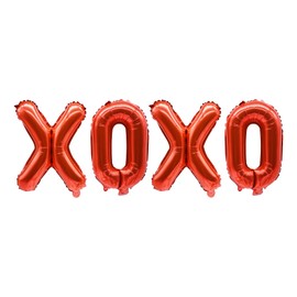 SUWOW XOXO Balloons Valentine Balloons Valentines Day Photo Props Gals Balloon Letters Mylar Valentines Day Ballons Valentines Day Party Supplies for Valentines Party Decorations