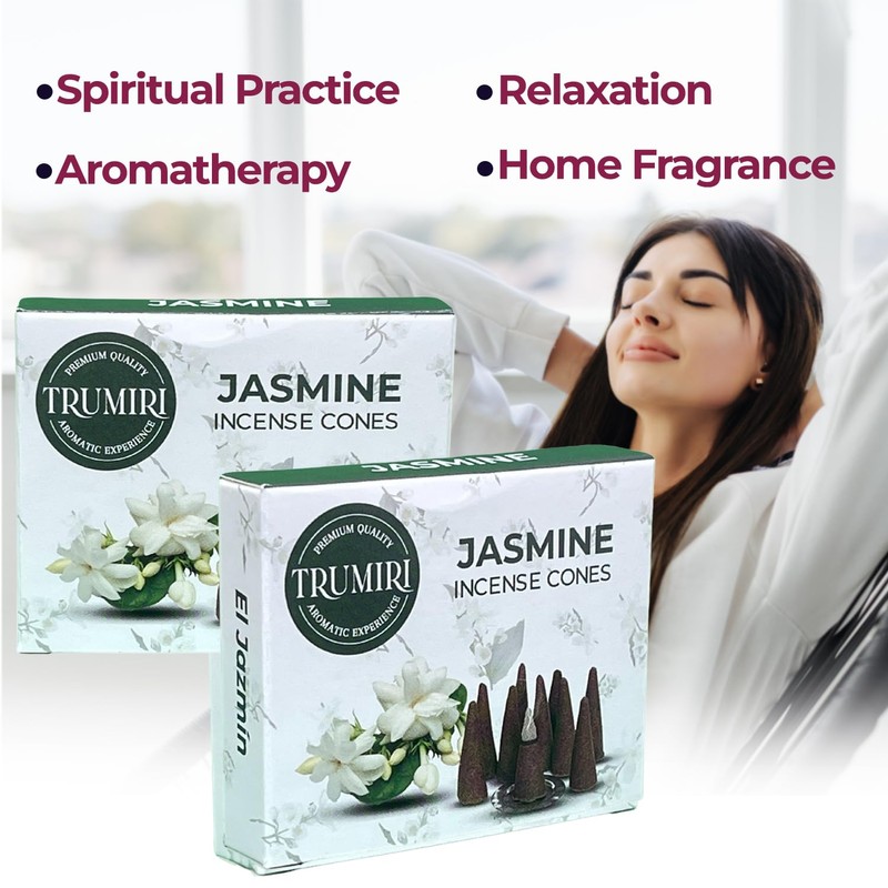 TRUMIRI Jasmine Incense Cones - Total 20 Cone Incense -