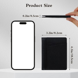 Feelorna Slim Wallet for Men, Compact Cards Case Leather Wallets Large Capacity Credit Card Holder, Fashion Bifold Wallet with 2 ID Window and 8 Card Slots (Black)