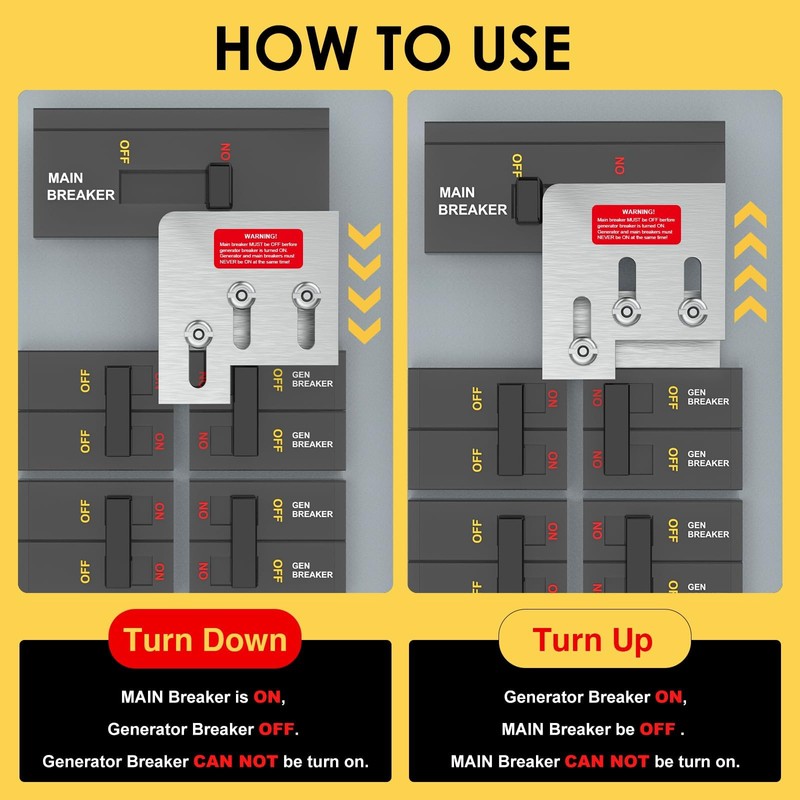 Generator Interlock Kit Compatible with Square D QO and Homeline