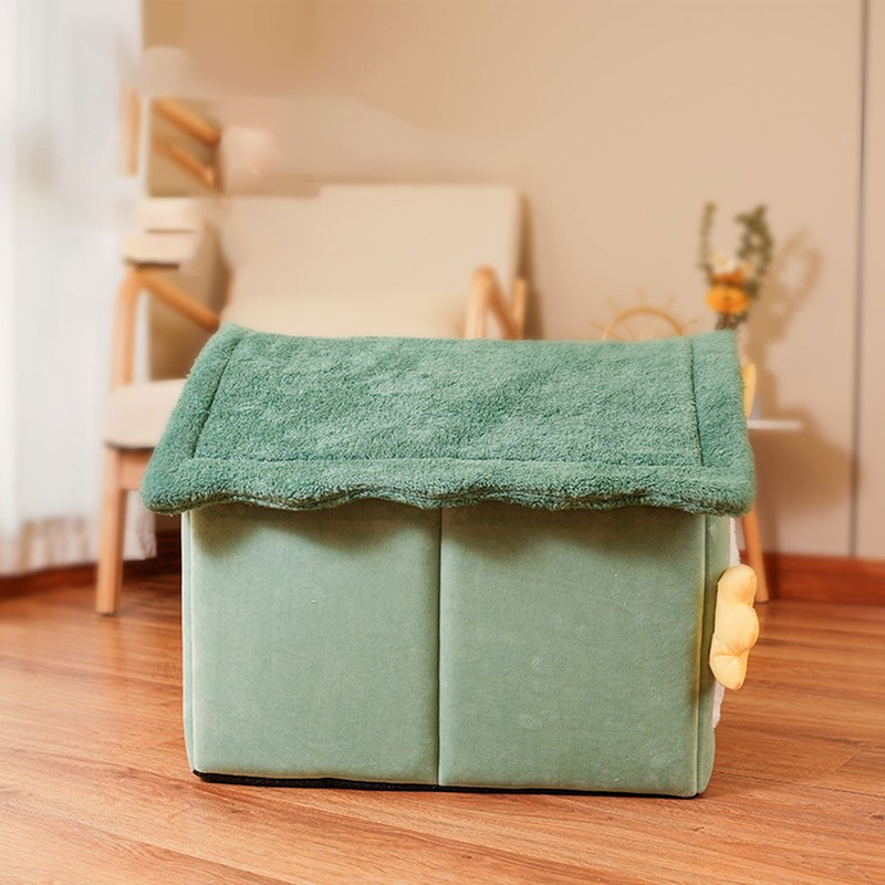 Pet Bed House Soft Warm Cat Bed Cave Detachable Cozy