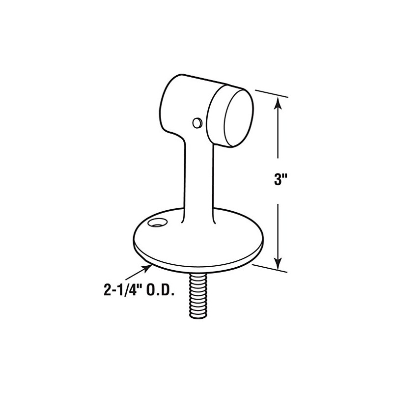 Prime-Line Products J 4547 Door Stop, Floor Mount, 1 Hole,