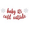 Red Glitter Baby It's Cold Outside Banner, A Little Snowflake