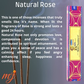Original Satya Nag Champa Natural Rose Incense Sticks | with M&J incense sticks holder | Full Box | for Aromatherapy, Spa, Yoga, Weddings, Meditation, Healing, Positivity and Relaxation