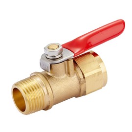 Minimprover Heavy Duty Brass 2 PCS Inline Mini Ball Valve Shut Off Switch, 1/4" NPT Female x 1/4 INCH NPT Female Pipe Fittings, 180 Degree Operation Handle, Rated to 600 WOG for Tank Drain