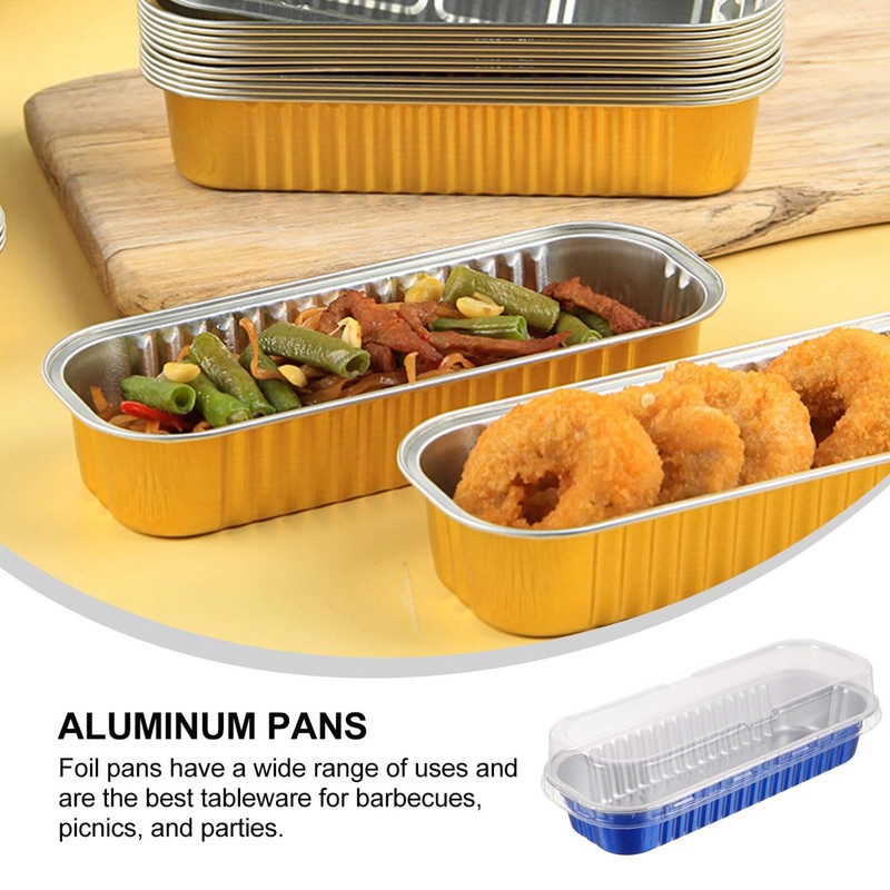 Yardwe Blue Aluminum Foil Mini Loaf Pans with Lids, 20