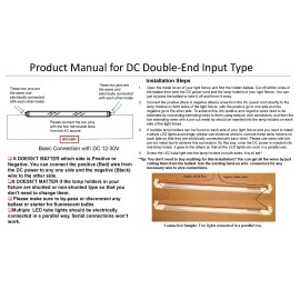 Fulight 12-30V DC-LED F8T5 Tube Light-T5 12" (Actual 11-3/4")-4W Daylight 6000K for RV