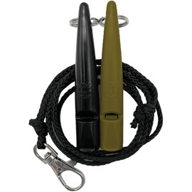 ACME Dog Whistle No. 210.5 with Whistle Band | Double Pack | 2 Whistles Including 2 Bands | Ideal for Recall - Loud and Far-reaching (Black + Olive Drap)
