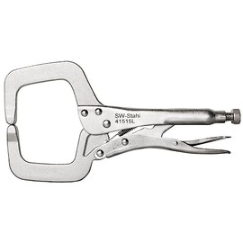 SW-Stahl 41515L Welding Grip Pliers 270 mm I C-Grip Pliers with 80 mm Opening Width I Welding Locking Pliers Matt Chrome-Plated I Forged Pliers