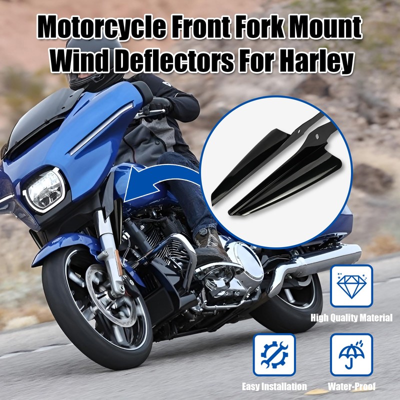 Front Fork Mount Wind Deflectors Windshield Accessories for Harley Touring