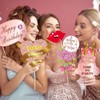 33PCS Glitter Birthday Photo Booth Props, LMSHOWOWO Rose Gold Party