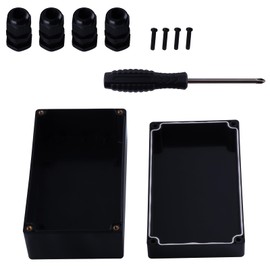 AOMIKITSTU Electronic Junction Box 1pcs, 6.22×3.54×2.36in (158×90×60mm) Plastic Electrical Project Case, Electronic Hobby Box Black for Instrument Enclosure and Electronic Projects