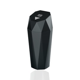 YIOVVOM Car Trash Can with Lid，Mini Diamond Design Automatic Portable Trash Can，Small Trash Bin for Automotive Office Home Kitchen 1, Black