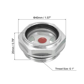 PATIKIL Air Compressor Oil Sight Glass, 1 Pack G 1" Male Thread Aluminum Alloy Oil Liquid Level Gauge Air Compressor Parts with O-ring