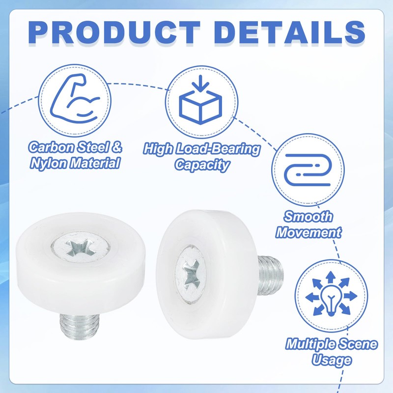 sourcing map 19 mm Drawer Rollers Wheel Cabinet Positioning Sliding