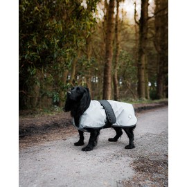 Danish Design 2 in 1 Ultimate Grey/Black Removable Padding Lightweight Dog/Puppy Coat 16 Inch 40 cm