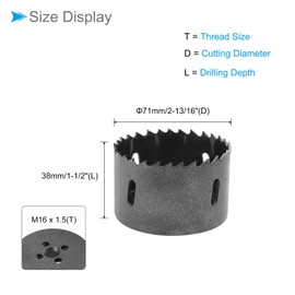 CoCud Bi-Metal Hole Saw, 71mm 2-13/16 Inch Dia Hole Saw, High Speed Steel Cutter - (Applications: for Wood Brass Zinc), 1-Pieces