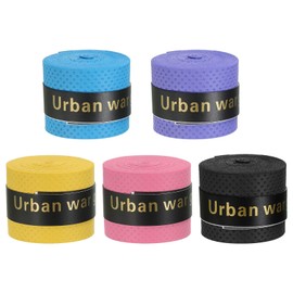 PATIKIL 43.3" Tennis Racket Grip Tape, 30 Pack PU Overgrip Round Groove Non-Slip Absorb Sweat for Badminton Fishing Rod, 5 Colors