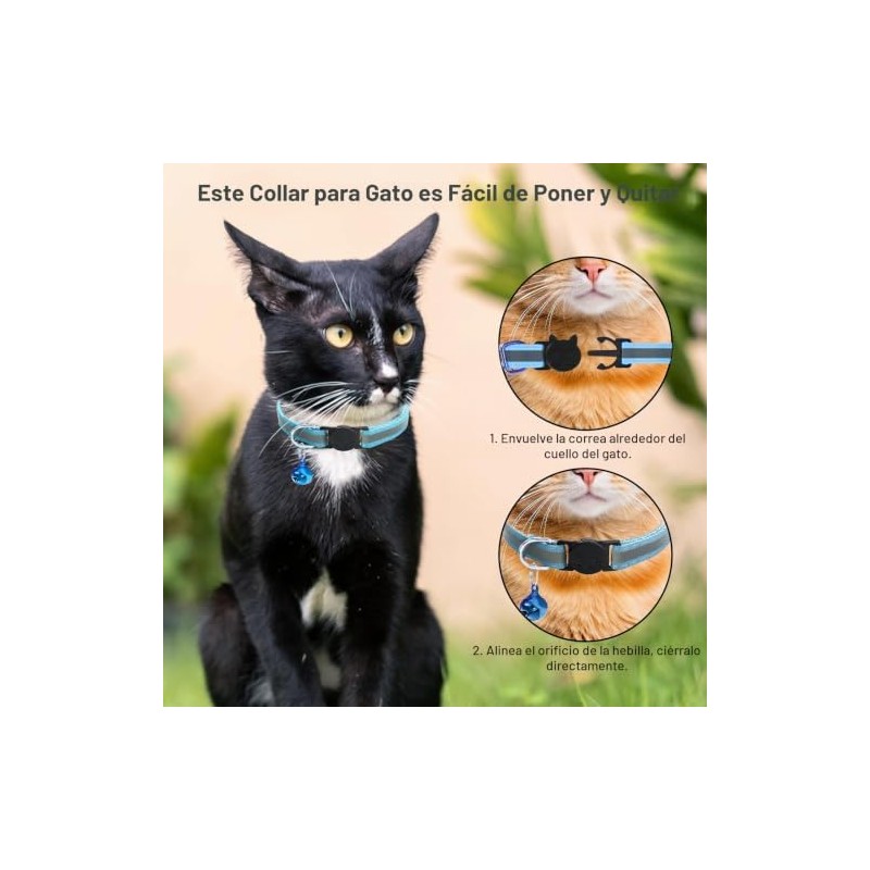 NCONCO 12 Collares para Gato Reflectantes con Campana
