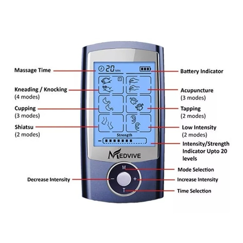 Medvive Recargables Unidad De Los Diez Estimulador Muscular,