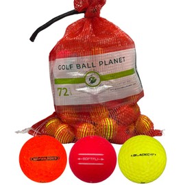 Golf Ball Planet 72 Colored Used Golf Balls in Mesh Bag 3A/2A Condition