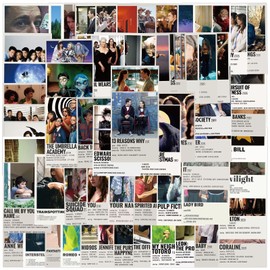 Tacomexi Famous Movies Stickers Wall Collage Kit 50 Pieces Films Room Decor 4.5 x 6 cm Small Poster Pictures Collage Manga Kit