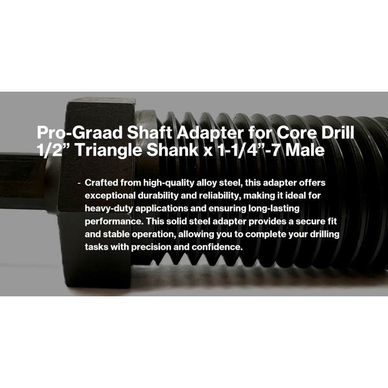 Pro-Graad Shaft Adapter for Core Drill Hole Saw, 5/8"-11 Female