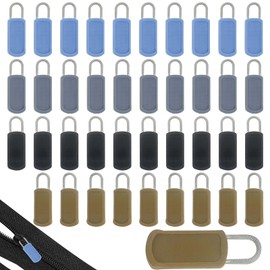 40PCS Zipper Pull Replacement, Multiple Colors Removable Anti-Slip Zipper Pulls Tab for Backpacks, Purses, Jackets, Luggage, Boots, Hoodie