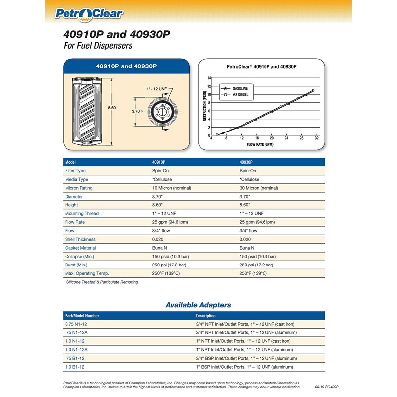 Extended Life Particulate Removal Filter 40930PA by PetroClear