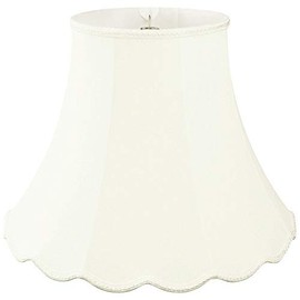 Scalloped Bell Designer Lamp Shade White 4 X 8 7.25 Modern Contemporary Traditional
