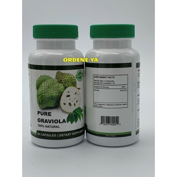PURE GRAVIOLA EXTRACT 1000 mg Guanabana Annona Muricata Antioxidant Supplement