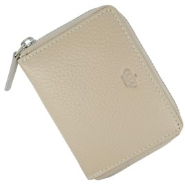 Baur Women's Genuine Leather Wallet, Mini Wallet with RFID Protection, Small Wallet with 6 Card Slots, Note and Coin Compartment, Wallet with All-Round Zip, taupe, Classic