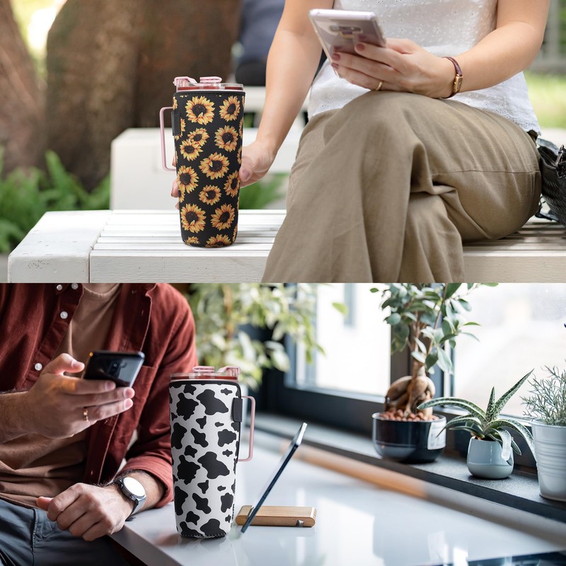 kwmobile 2 x Neoprene Bottle Sleeve for 1.2 L Cups