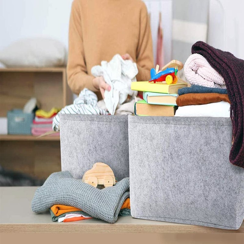 Ritte Storage Basket, Felt Storage Basket, Foldable Storage Box, Storage