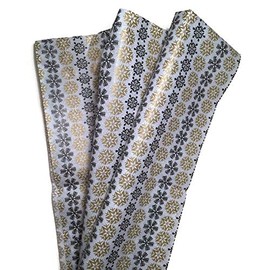 Gift WRAP Tissue Paper for Christmas, 20 Sheets, Large 20x30, Printed Decorative Tissue Paper for Gift Wrapping (Black and Gold Snowflakes)