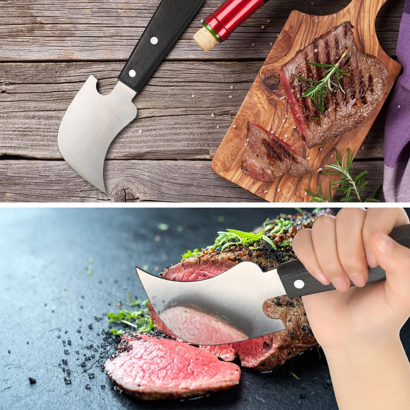 Hanaive 2 Pack Rocker Knives for Disabled Sharp Steak Knives
