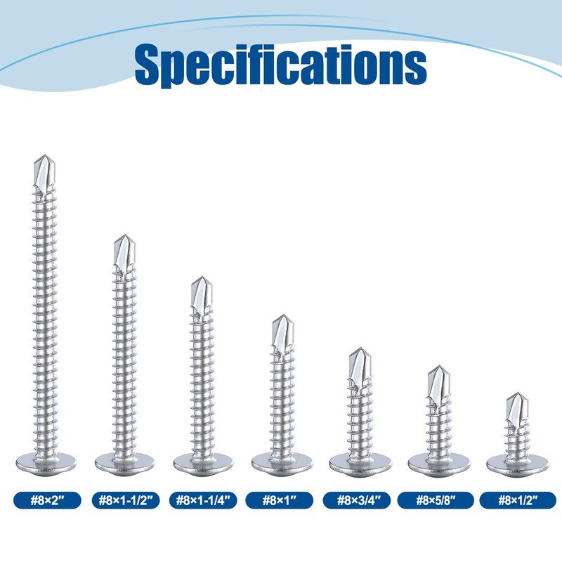ANCHOREASE #8×5/8″ (350Pcs) 410 Stainless Steel Self Drilling Screws, Truss
